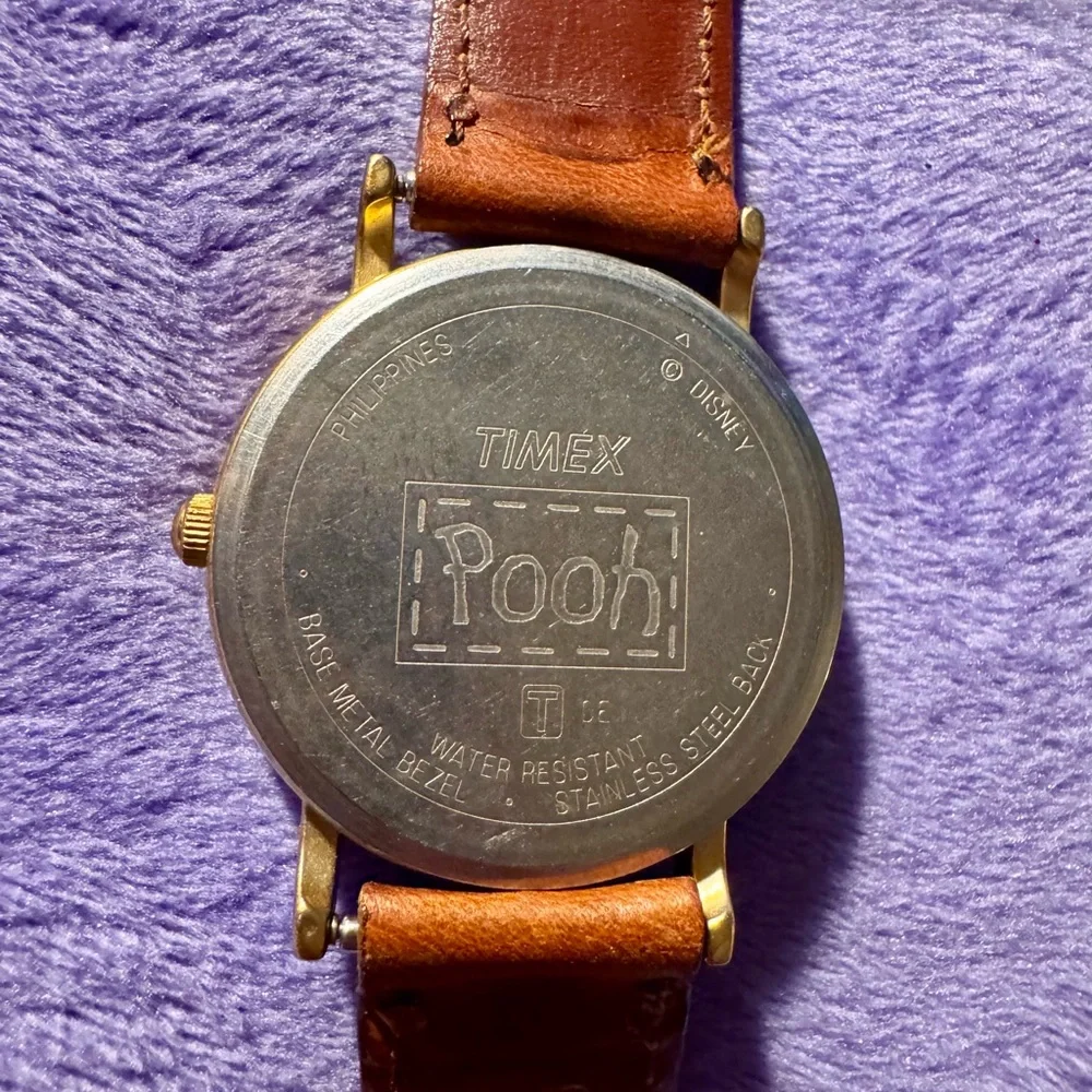 1990 Disney’s Winnie the Pooh Watch with Original Brown Leather Strap